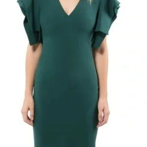 Black Halo Hunter Green Sheath Dress Size 4